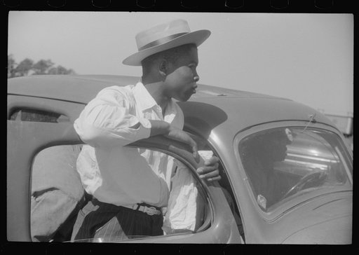 Untitled photo, possibly related to: Migratory agricultural worker waiting at the Little Creek end of the Norfolk-Cape Charles ferry