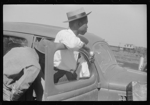 Untitled photo, possibly related to: Migratory agricultural worker waiting at the Little Creek end of the Norfolk-Cape Charles ferry