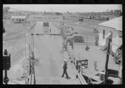Untitled photo, possibly related to: The dock at Little Creek, Virginia, the "Gateway to the South." The Norfolk end of the Norfolk-Cape Charles ferry