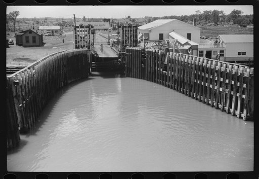 Untitled photo, possibly related to: The dock at Little Creek, Virginia, the "Gateway to the South." The Norfolk end of the Norfolk-Cape Charles ferry