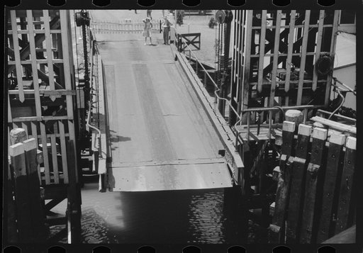 Untitled photo, possibly related to: The dock at Little Creek, Virginia, the "Gateway to the South." The Norfolk end of the Norfolk-Cape Charles ferry