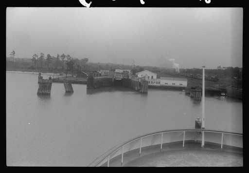 Untitled photo, possibly related to: The dock at Little Creek, Virginia, the "Gateway to the South." The Norfolk end of the Norfolk-Cape Charles ferry