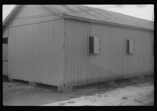 Untitled photo, possibly related to: Window for ventilation at barracks for migratory workers at Webster Canning Company, Cheriton, Virginia