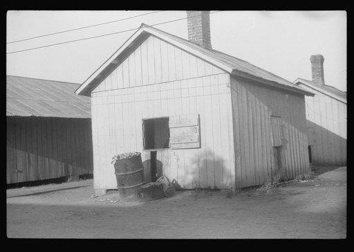 A cookhouse in the barracks for migratory workers at Webster Canning Company, Cheriton, Virginia