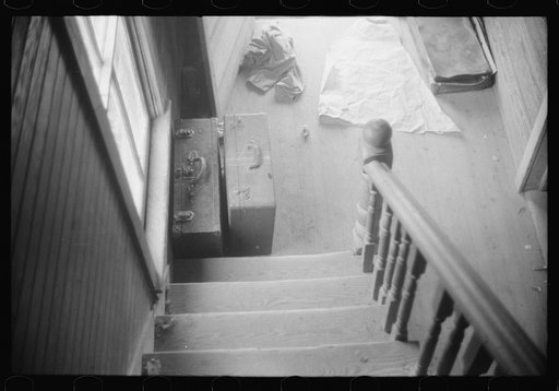 Baggage of migrants preparing to leave their house at Belcross, North Carolina for Onley, Virginia