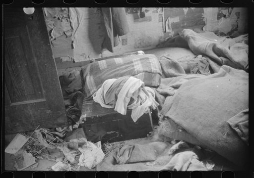 Baggage of migrants preparing to leave their house at Belcross, North Carolina for Onley, Virginia