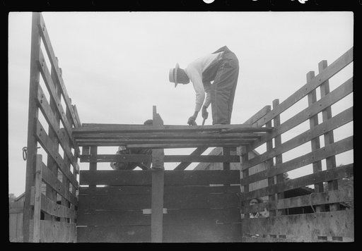 Migrants getting truck ready to leave Belcross, North Carolina for Onley, Virginia