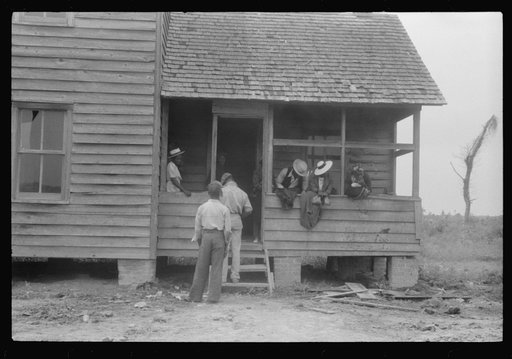 Untitled photo, possibly related to: Group of migrants waiting for their truck which will take them from Belcross, North Carolina to another job at Onley, Virginia