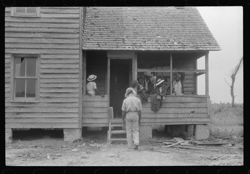 Group of migrants waiting for their truck which will take them from Belcross, North Carolina to another job at Onley, Virginia