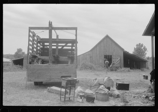 This truck and goods belongs to a crew of thirty-five migrants who are making a trip from Belcross to another job at Onley, Virginia