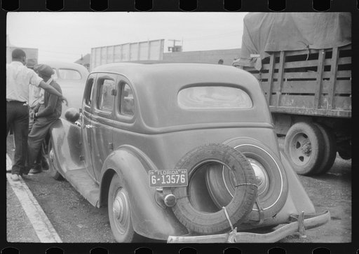 Untitled photo, possibly related to: Florida migratory workers at the Norfolk end of the Norfolk-Cape Charles Ferry. They are on their way with the rest of the occupants of the truck to pick potatoes and onions at Onley, Virginia