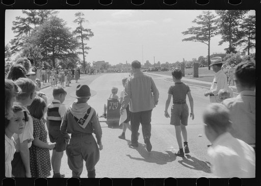 Untitled photo, possibly related to: One of the judges at soapbox auto race during July 4th celebration at Salisbury, Maryland