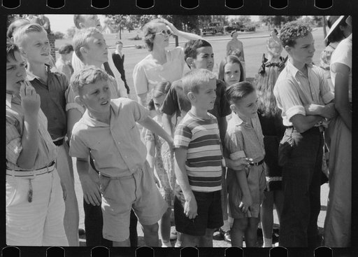 Spectators at soapbox auto race during July 4th celebration at Salisbury, Maryland