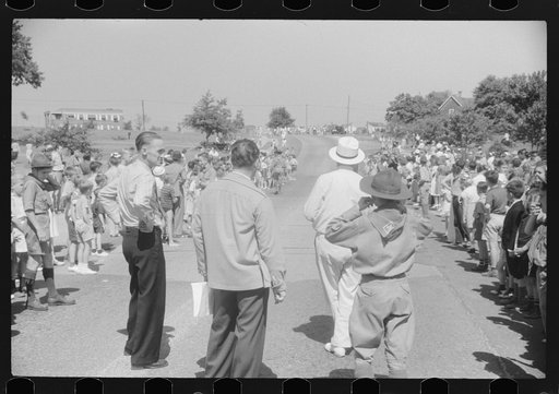 Finish line of the soapbox auto race during July 4th celebration at Salisbury, Maryland