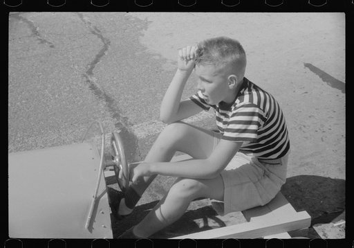 One of the entrants in soapbox auto race during July 4th celebration at Salisbury, Maryland