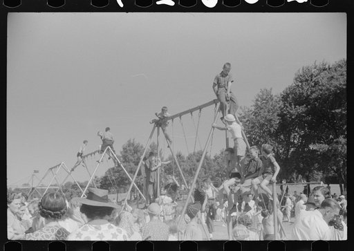 Spectators at beauty contest held during July 4th celebration at Salisbury, Maryland