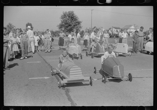The winners of the soapbox auto race during July 4th celebration at Salisbury, Maryland