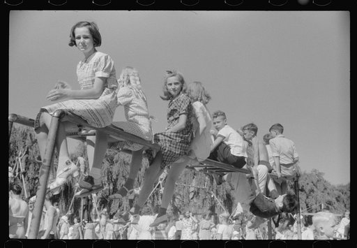 Spectators at beauty contest held during July 4th celebration at Salisbury, Maryland