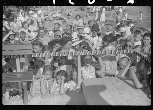 Spectators at beauty contest held during July 4th celebration at Salisbury, Maryland