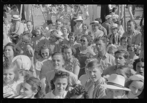 Spectators at beauty contest held during July 4th celebration at Salisbury, Maryland