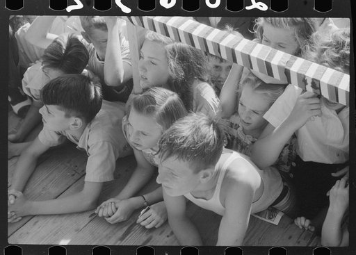 Spectators at beauty contest held during July 4th celebration at Salisbury, Maryland