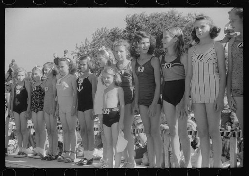 Junior entries in beauty contest during July 4th celebration at Salisbury, Maryland