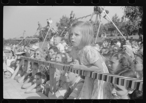 Spectators at beauty contest held during July 4th celebration at Salisbury, Maryland
