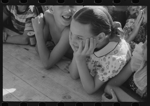 Spectators at beauty contest held during July 4th celebration at Salisbury, Maryland