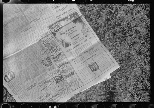 Untitled photo, possibly related to: Announcement of the postponement of the July 4th celebration to the 6th on account of rain in Salisbury, Maryland