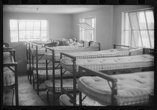 Untitled photo, possibly related to: Free sleeping quarters for truck drivers at a truck service station on U.S. 1 (New York Avenue) in Washington, D.C.