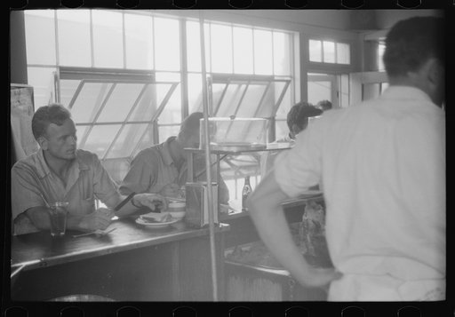 Untitled photo, possibly related to: In the cafe at a truck drivers' service station on U.S. 1 (New York Avenue), Washington, D.C.