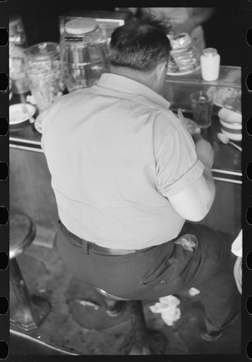 Untitled photo, possibly related to: In the cafe at a truck drivers' service station on U.S. 1 (New York Avenue), Washington, D.C.