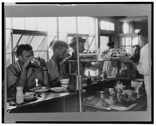 In the cafe at a truck drivers' service station on U.S. 1 (New York Avenue), Washington, D.C.
