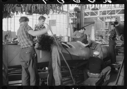 Pontoon construction at the Vought-Sikorsky Aircraft Corporation, Stratford, Connecticut