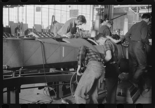 Pontoon construction at the Vought-Sikorsky Aircraft Corporation, Stratford, Connecticut