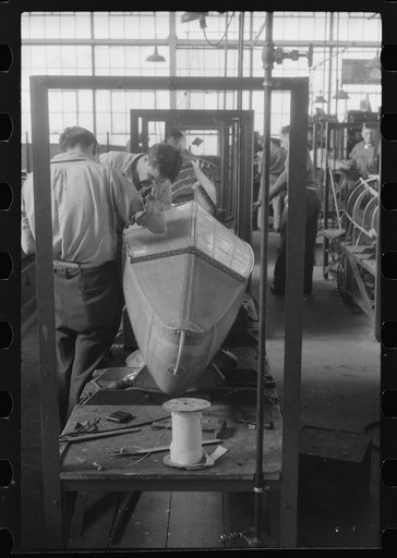 Pontoon construction at the Vought-Sikorsky Aircraft Corporation, Stratford, Connecticut