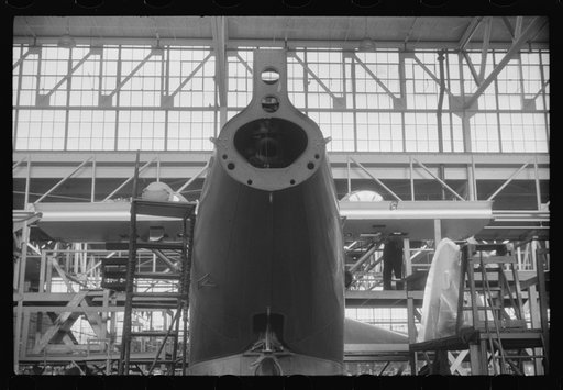 A giant seaplane under construction at the Vought-Sikorsky Aircraft Corporation, Stratford, Connecticut