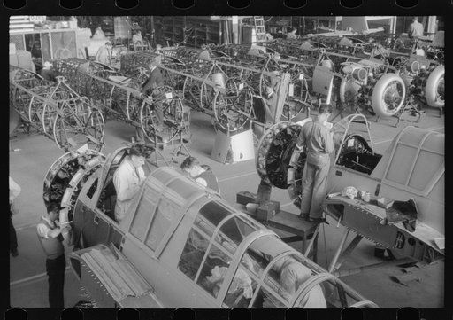 Interior of the Vought-Sikorsky Aircraft Corporation, Stratford, Connecticut