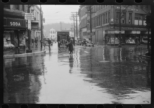 Untitled photo, possibly related to: Main street intersection in Norwich, Connecticut on a rainy day