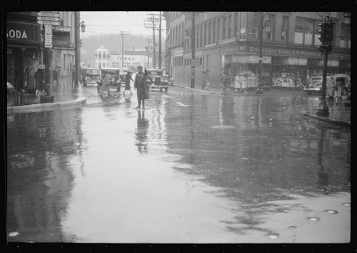 Untitled photo, possibly related to: Main street intersection in Norwich, Connecticut on a rainy day