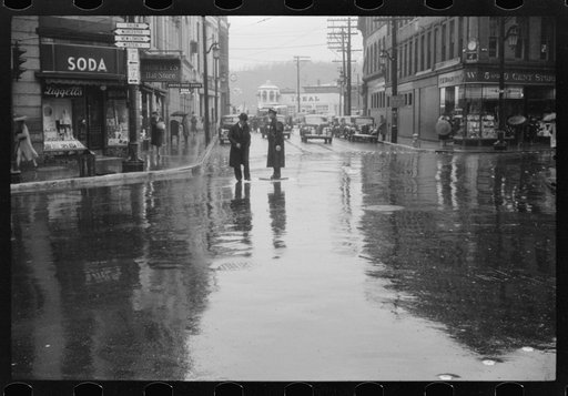 Untitled photo, possibly related to: Main street intersection in Norwich, Connecticut on a rainy day