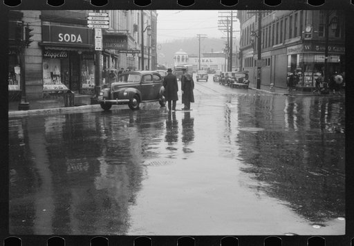 Untitled photo, possibly related to: Main street intersection in Norwich, Connecticut on a rainy day