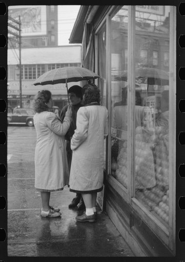 Waiting for a bus on a rainy day in Norwich, Connecticut