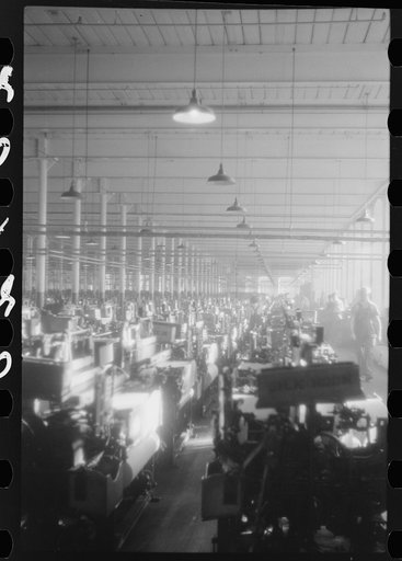 Untitled photo, possibly related to: In the Penomah Mills, Inc., marking rayon and cotton goods. Taftville, Connecticut
