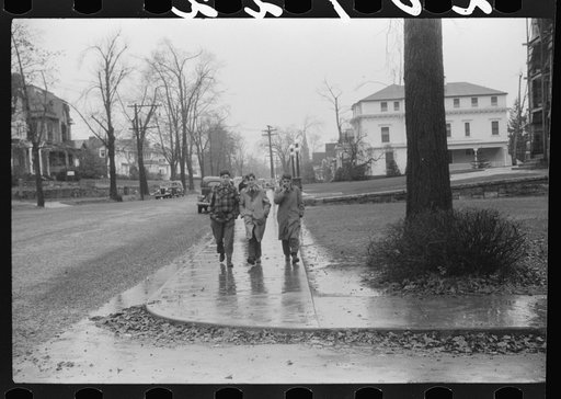 Untitled photo, possibly related to: Coming home from school on a rainy day in Norwich, Connecticut