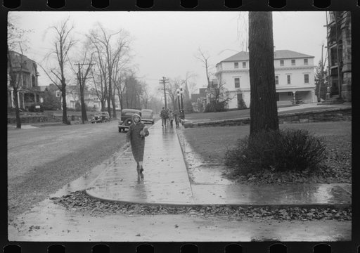 Untitled photo, possibly related to: Coming home from school on a rainy day in Norwich, Connecticut