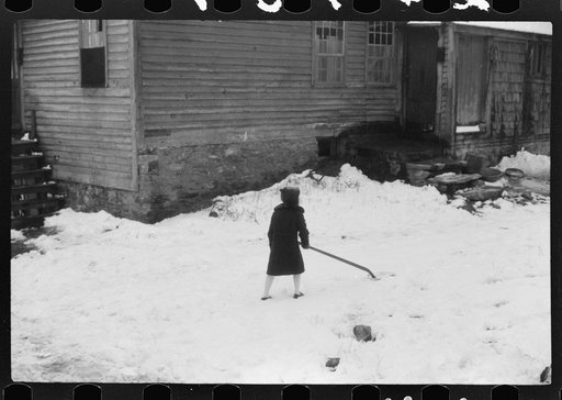 Shovelling snow in Norwich, Connecticut
