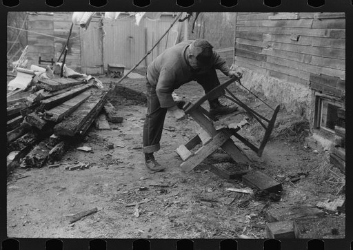 Untitled photo, possibly related to: French Canadian who worked in a paper mill in Montville, Connecticut for eleven years, in front of his house