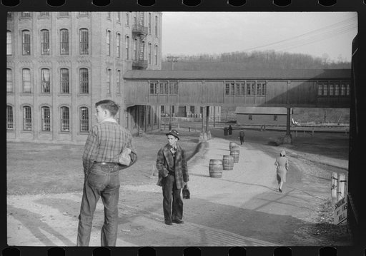 At the change of the shift at the Penomah Mills Inc., Taftville, Connecticut