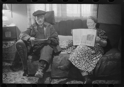 Untitled photo, possibly related to: Mrs. Simon Kertulla [i.e. Mary Kerttula], working at her old fashioned loom. Finnish poultry farmer. Foster, Rhode Island